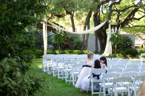 The Gardens At West Green- Flower Girls relaxing in the Ceremony area